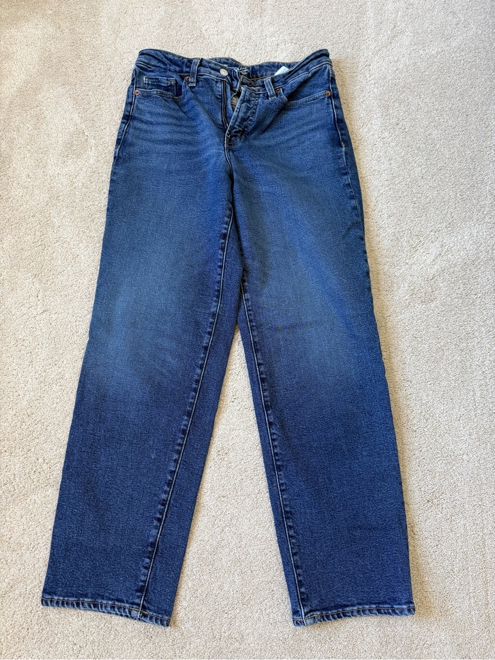 Old Navy Women's O.G. High Rise Straight-Leg Jeans — Dark Blue Wash